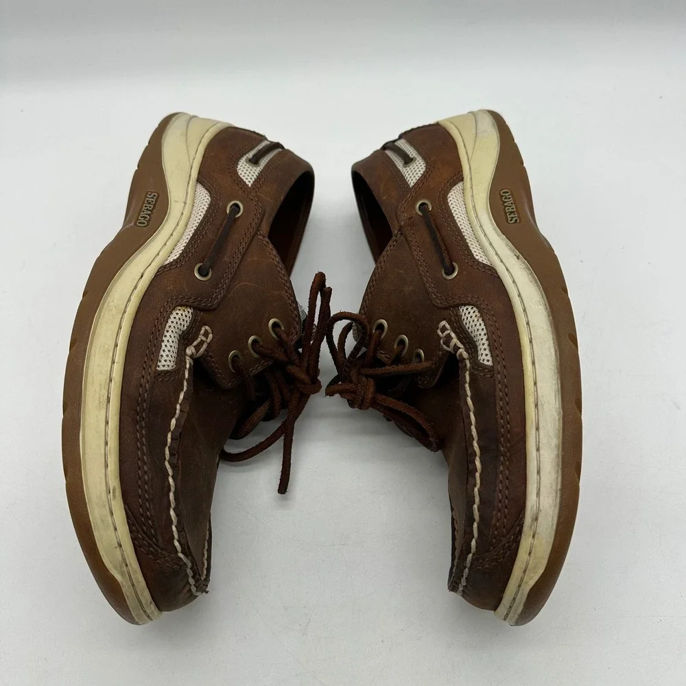 Sebago 99618 Mens Size 9M‎ Becket Casual Copper Tan Leather Mesh Boat Shoes
